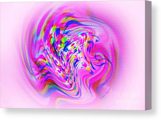 Digital Art Canvas Print featuring the digital art Psychedelic Swirls on Lollypop Pink by Kaye Menner
