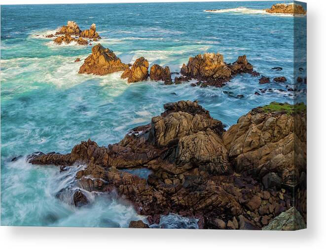 Landscape Canvas Print featuring the photograph Pt Lobos Seascape by Jonathan Nguyen