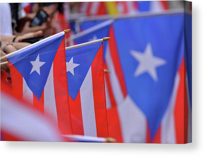 Flag Photograph Canvas Print featuring the photograph Puerto Rican Flag by Ricardo Dominguez