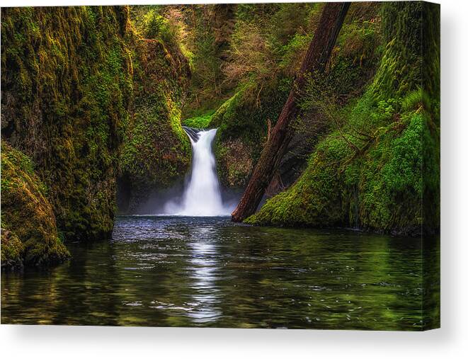 Oregon Canvas Print featuring the photograph Punchbowl Falls by Chuck Jason