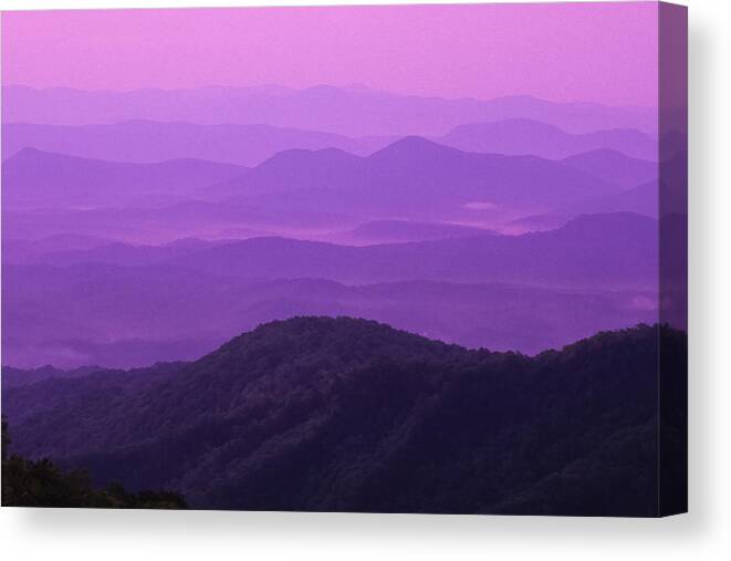 Asheville Canvas Print featuring the photograph Purple Mountains by Joye Ardyn Durham