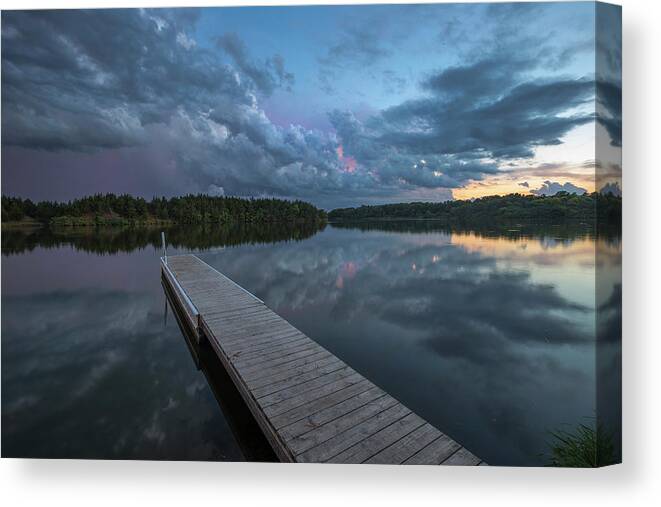 Thunderstorm Canvas Print featuring the photograph Purple Rain by Aaron J Groen