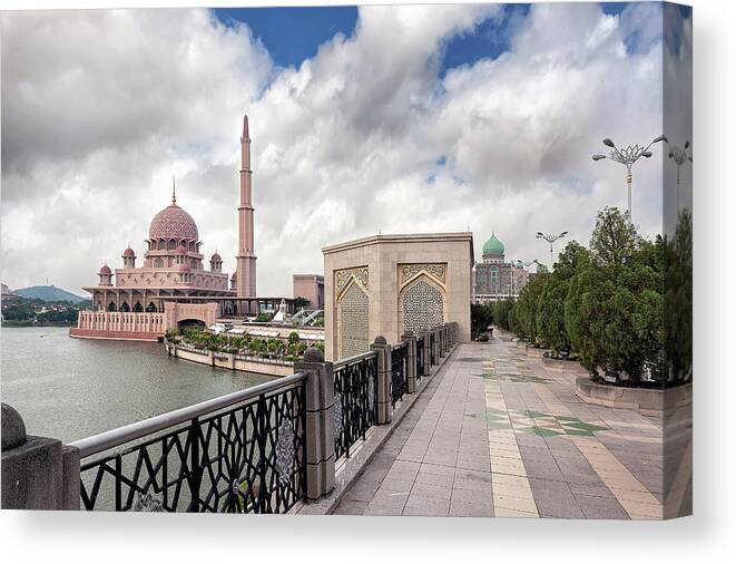 Putra Mosque Canvas Print featuring the photograph Putra Mosque by David Gn