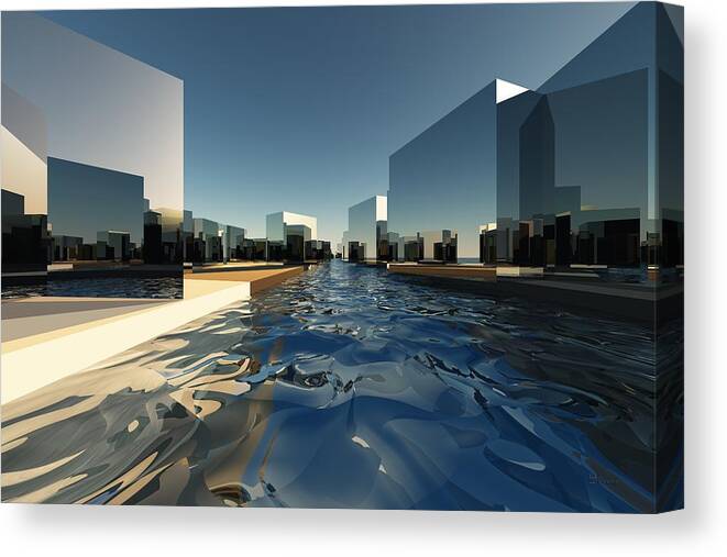 Abstractly Canvas Print featuring the digital art Q-City Two by Max Steinwald