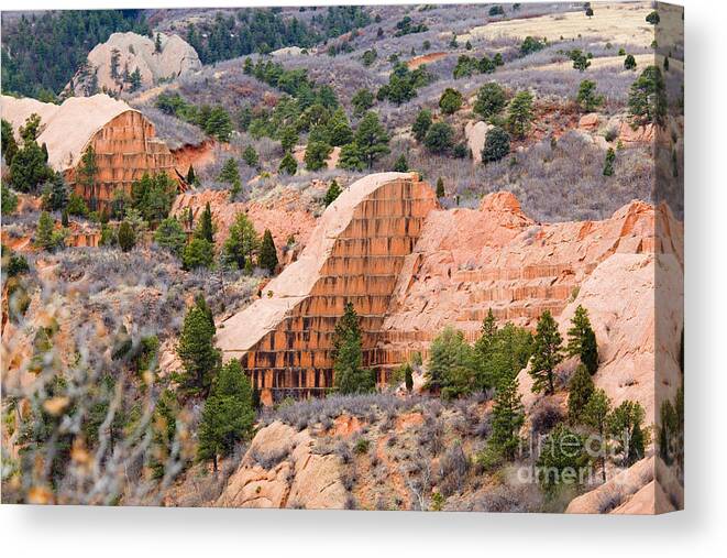 Quarry Canvas Print featuring the photograph Quarry at Red Rock Canyon Colorado Springs by Steven Krull