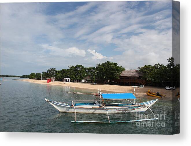 Philippines Canvas Print featuring the photograph Quiet Beach by Wilko van de Kamp Fine Photo Art