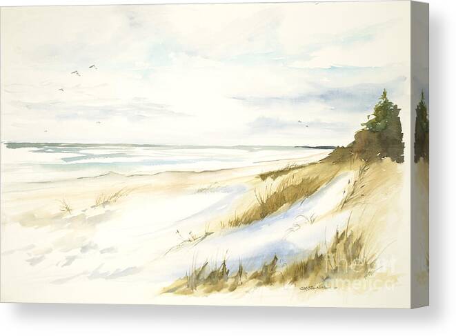 Landscape Canvas Print featuring the painting Quiet Season by Sandra Strohschein