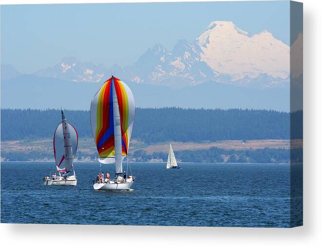 Boating Canvas Print featuring the photograph Race Week 2006 BO1094 by Mary Gaines