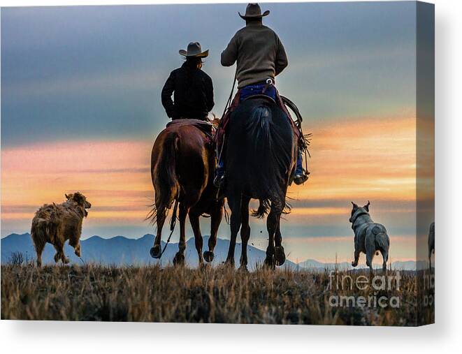 Adventure Canvas Print featuring the photograph Racing to the Sun Wild West Photography Art by Kaylyn Franks by Kaylyn Franks