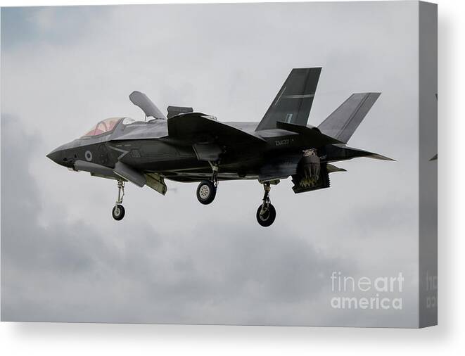 F35 Canvas Print featuring the digital art RAF F35B Hover by Airpower Art