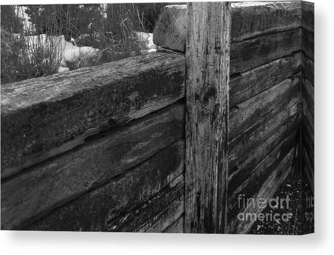 Railroad Ties Canvas Print featuring the photograph Railroad ties by Robert WK Clark