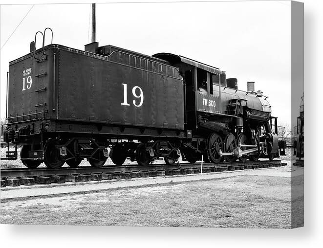 Frisco Canvas Print featuring the photograph Railway Engine in Frisco by Nicole Lloyd