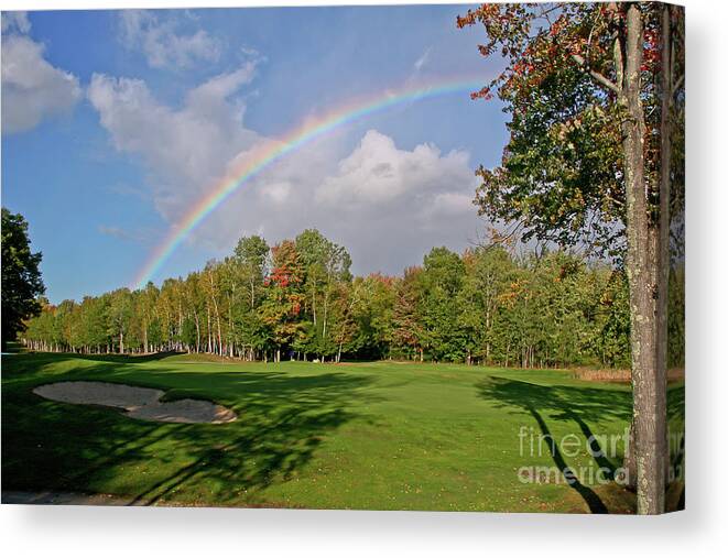 Rainbow Canvas Print featuring the photograph Rainbow over # 6 by Butch Lombardi
