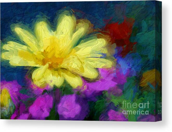 Flowers Canvas Print featuring the digital art Ray of Sunshine by Jayne Carney