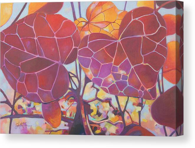  Canvas Print featuring the painting Red Autum by Glenford John