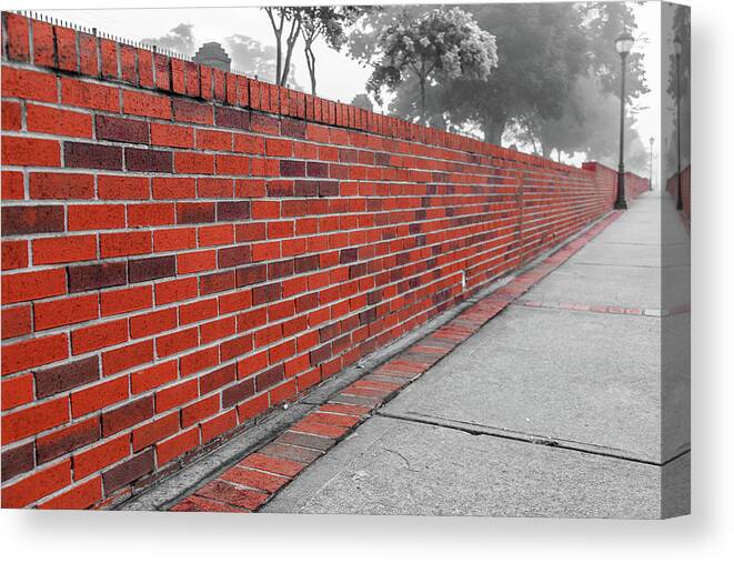 Red Brick Wall Canvas Print featuring the photograph Red Brick by Doug Camara