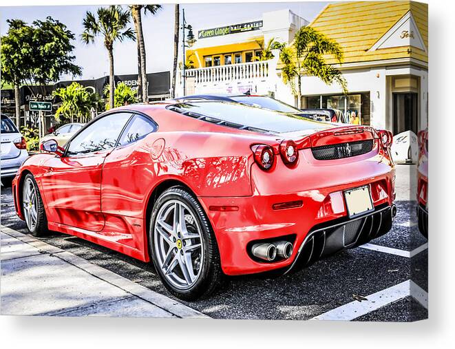 Red Canvas Print featuring the photograph Red Ferrari by Chris Smith