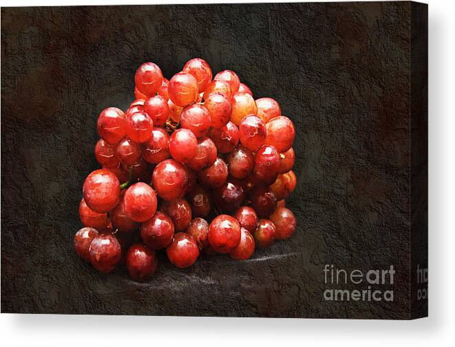 Red Canvas Print featuring the photograph Red Grapes by Andee Design