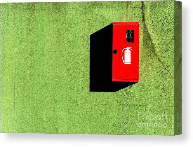 Red Canvas Print featuring the photograph Red Green Black Shadow by Silvia Ganora