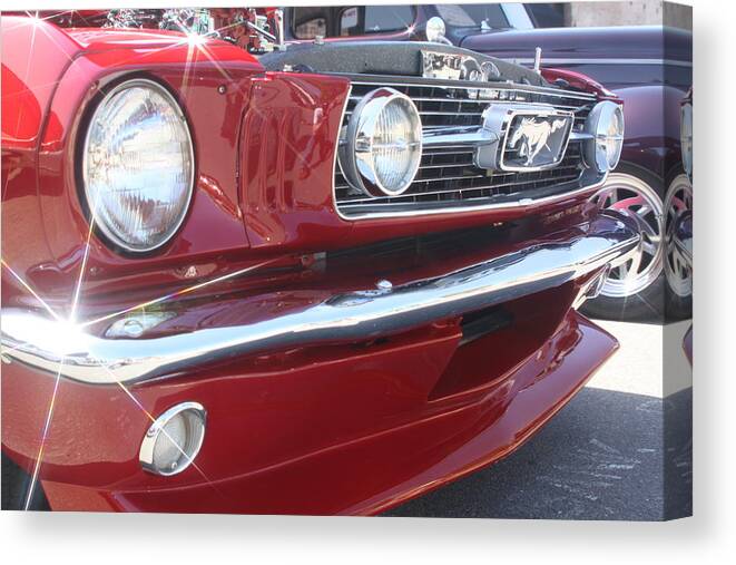 Red Canvas Print featuring the photograph Red Hot Mustang by Jeff Floyd CA