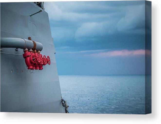 Navy Canvas Print featuring the photograph Red by Larkin's Balcony Photography