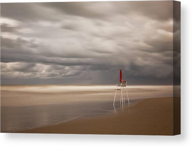 Beach Canvas Print featuring the photograph Red by Massimo Della Latta