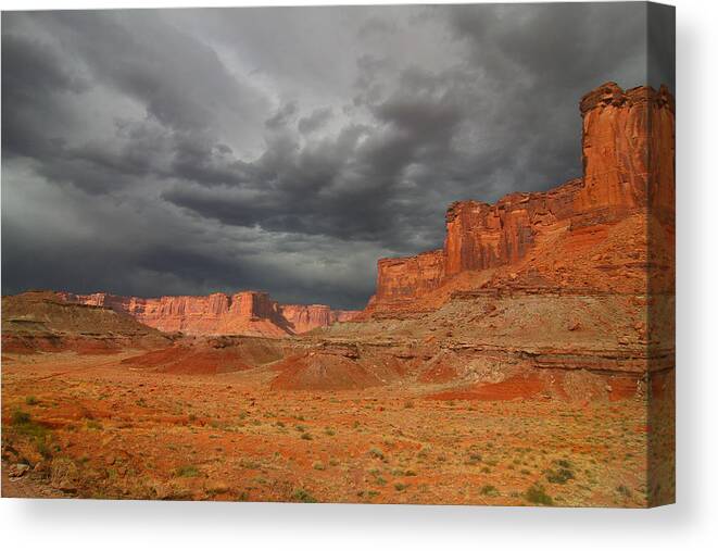 Red Rock Canvas Print featuring the photograph Red Rock Desert Storm by Mark Smith