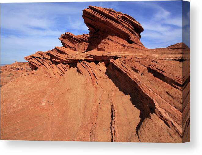Textures Canvas Print featuring the photograph Red Rock Sculpture by Aidan Moran