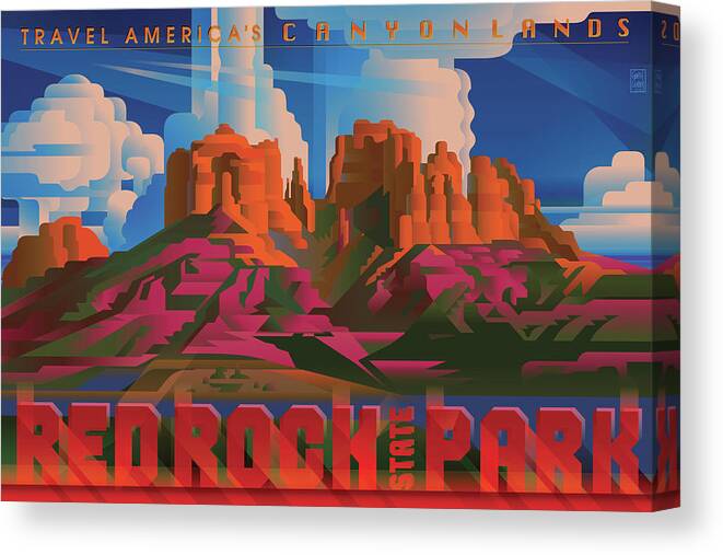 Red Rock State Park Canvas Print featuring the digital art RED ROCK STATE PARK Arizona by Garth Glazier