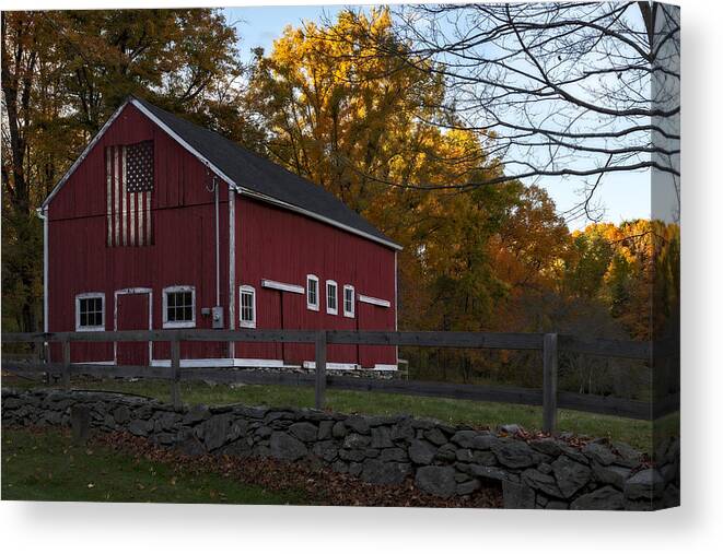 Barn Canvas Print featuring the photograph Red Rustic Barn by Susan Candelario