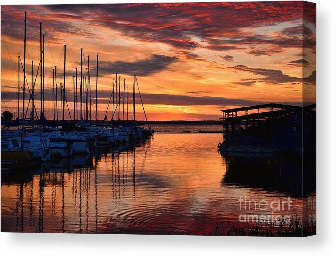 Sunrise Canvas Print featuring the photograph Red Sunrise by Diana Mary Sharpton