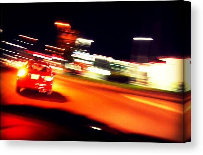Night Canvas Print featuring the photograph Red vision by Tatiana Travelways