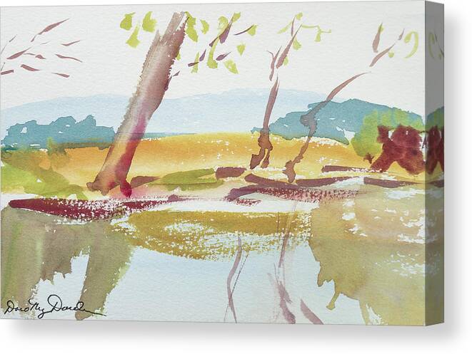 Australia Canvas Print featuring the painting Quiet Stream by Dorothy Darden