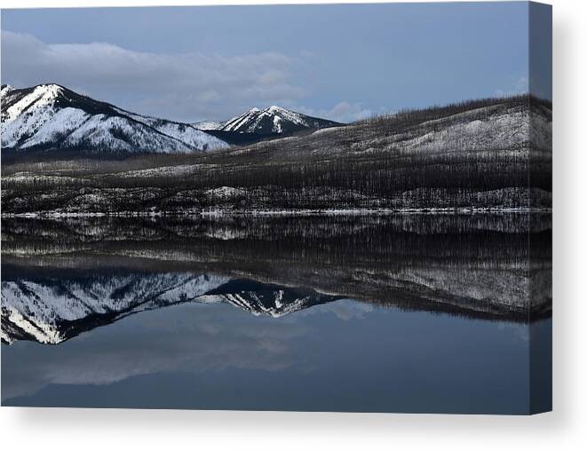 Lake Canvas Print featuring the photograph Reflections on Lake McDonald 3 by Whispering Peaks Photography