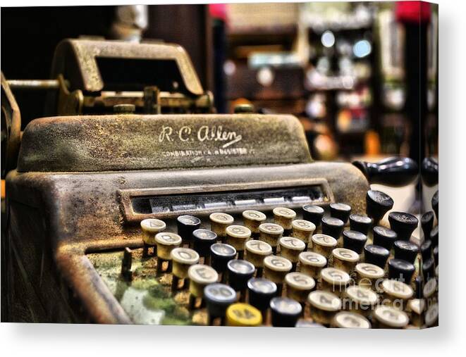 Cash Canvas Print featuring the photograph Register by Chad and Stacey Hall