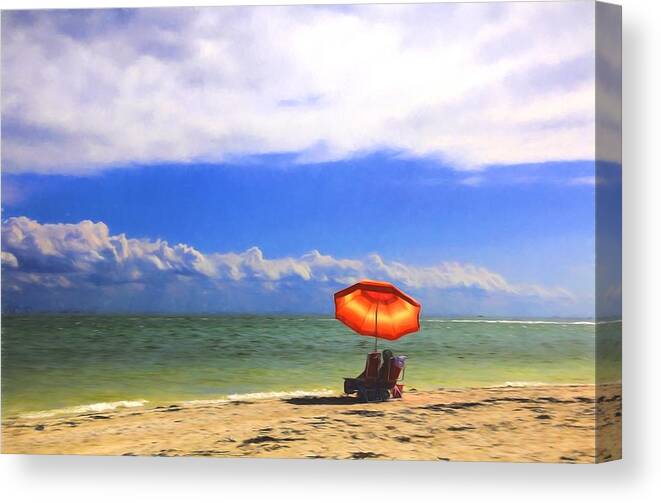 Sanibel Island Canvas Print featuring the digital art Relaxing on Sanibel by Sharon Batdorf