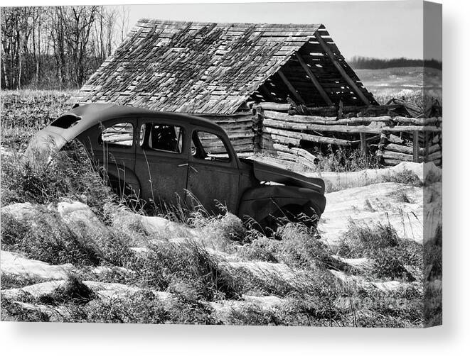 Car Canvas Print featuring the photograph Remember The Past Work For The Future by Bob Christopher