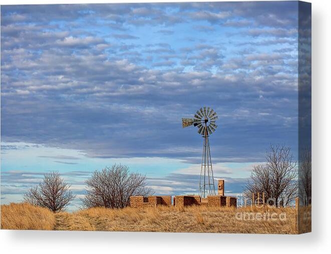 Windmill Landscape Canvas Print featuring the photograph Remnants by Jim Garrison