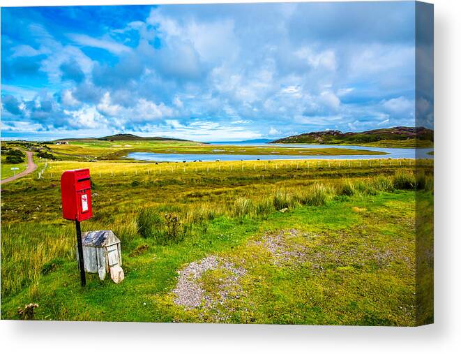 Royal Mail Canvas Print featuring the photograph Remote Mailbox in Scotland by Andreas Berthold