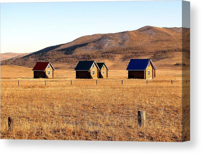 Mongolia Canvas Print featuring the photograph Remote Mongolia by Diane Height