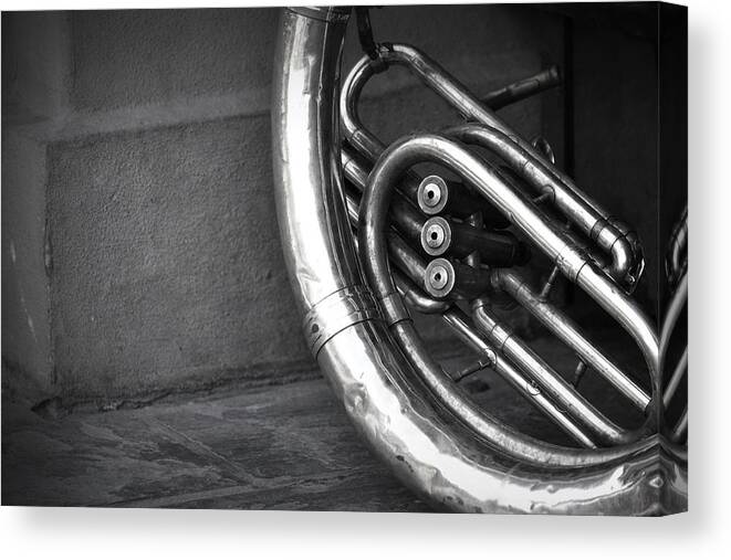 Tuba Canvas Print featuring the photograph Resting Valves by Nadalyn Larsen