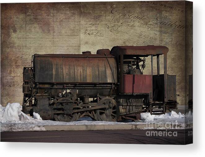 Train Canvas Print featuring the photograph Retired 2 by Judy Wolinsky
