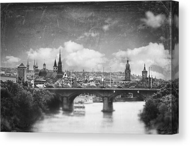 City Canvas Print featuring the photograph Retro City by Heike Hultsch