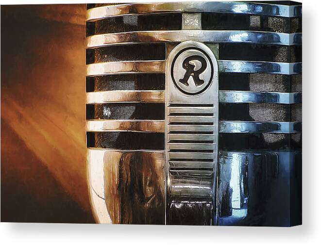 Mic Canvas Print featuring the photograph Retro Microphone by Scott Norris