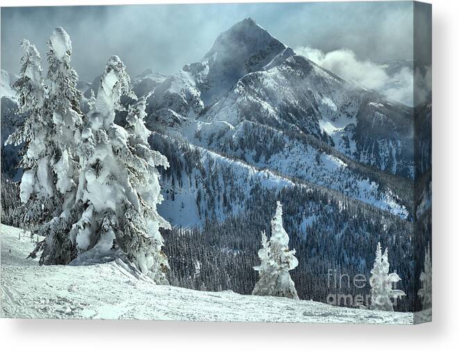 Revelstoke Canvas Print featuring the photograph Revelstoke Snow Ghosts by Adam Jewell