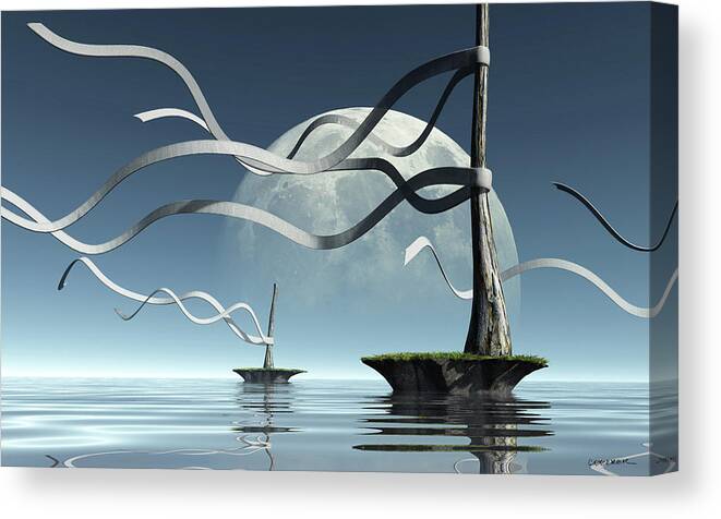 Sea Canvas Print featuring the digital art Ribbon Island by Cynthia Decker
