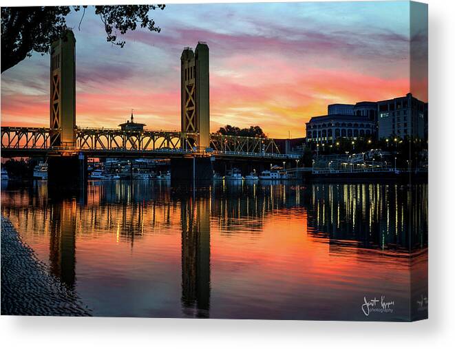 Sunrise Canvas Print featuring the photograph River City Morning by Janet Kopper