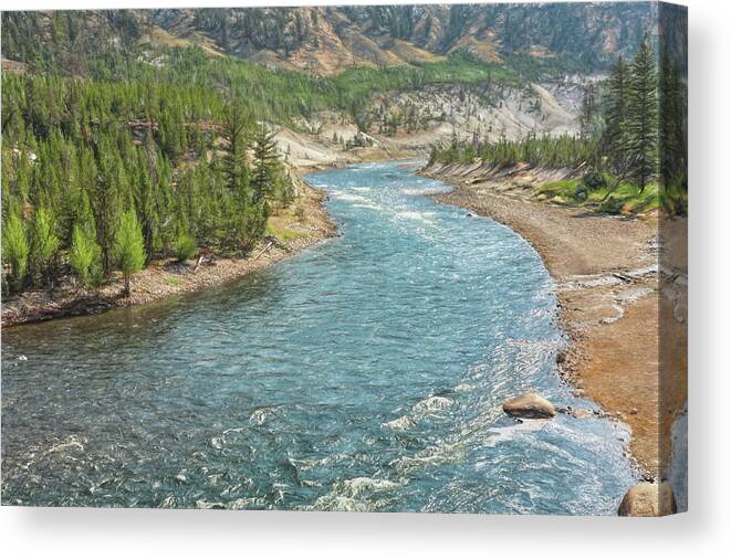 Landscape Canvas Print featuring the photograph River Free by John M Bailey