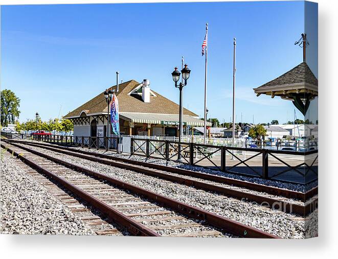 Rail Canvas Print featuring the photograph River Front Dining by William Norton