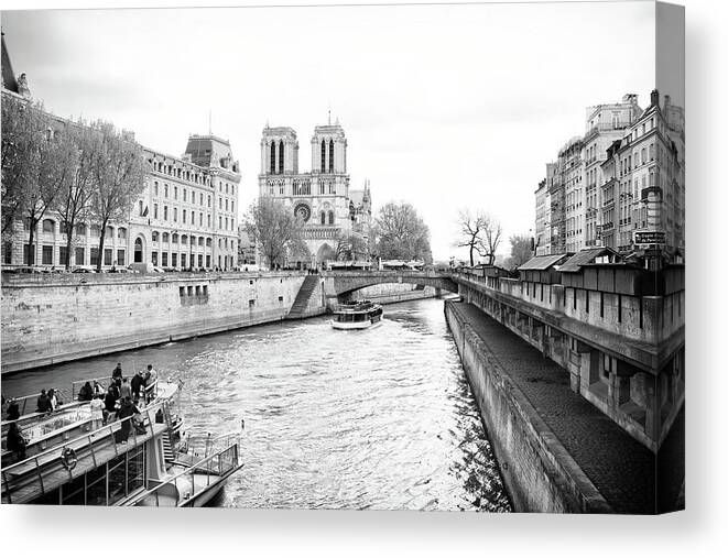 Ile De La Cite Canvas Print featuring the photograph River Seine, Paris by Jean Gill